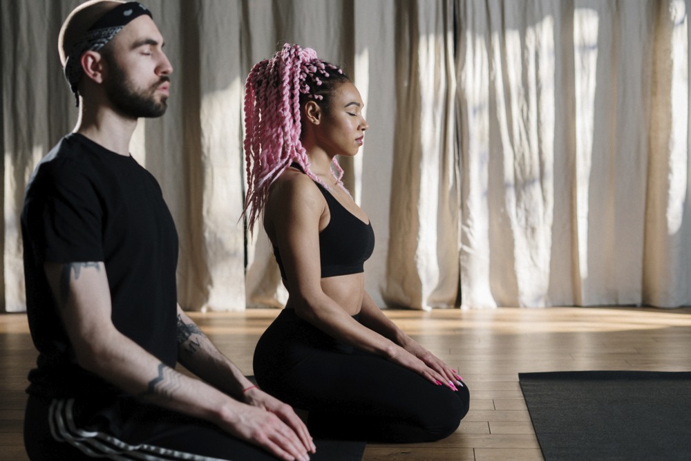 Meditation Sitzen Lotus Paar Entspannung